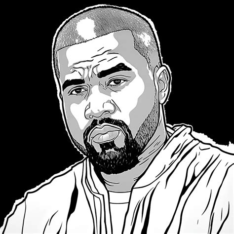 Kanye West Cartoon Illustration Png Etsy