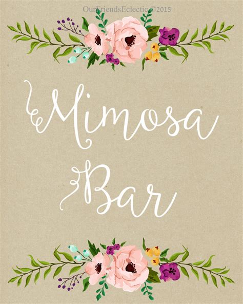 Printable Mimosa Bar Sign Digital Mimosa Sign Bridal Shower Etsy