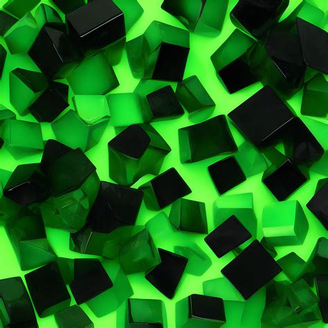 Wallpaper Green Cube Fire 3072x3072 Roytz 2190797 Hd