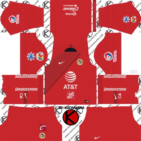 We provide you with all the dls 20 kits barcelona home kit, away kit, third kit and goalkeeper kits also included. Club America 2018/19 Kit - Dream League Soccer Kits ...