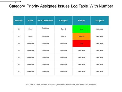 Issue Log Template Pdf Template