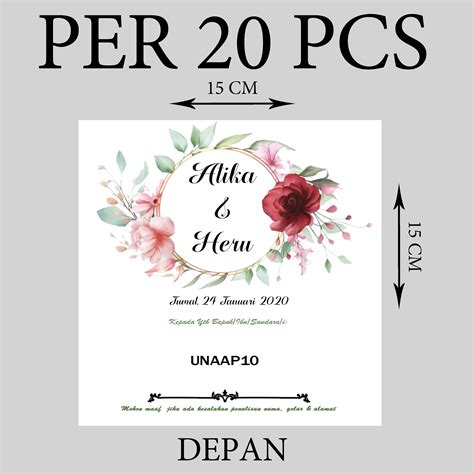 Per 20 Pcs Aap 010 Undangan Nikah Nikahan Wedding Weding