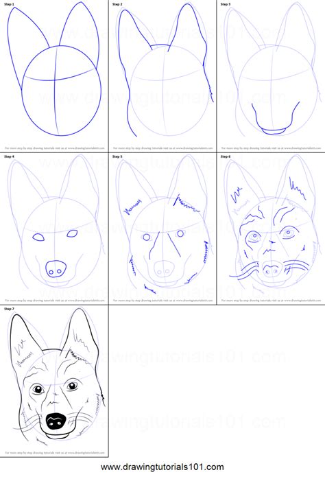 If you have not done so yet, feel free to draw along with. How to Draw German Shepherd Dog Face printable step by ...