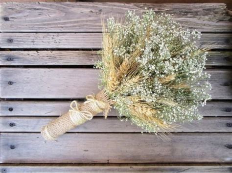 Stunning preserved & dried flower bouquets and bunches that last and last. Simple Summer Wheat & Baby's Breath Bridal Bouquet - Dried ...