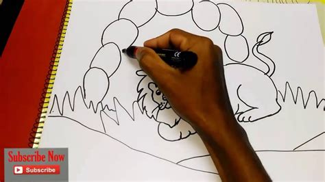 We have divided the tutorial into a several simple steps. How to draw a cartoon lion with scenery easy steps - YouTube