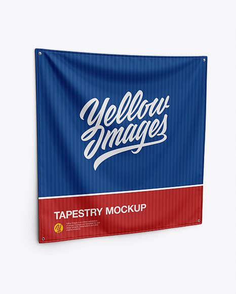 Wall Tapestry Mockup Textile Fabric Banner Mockup Free Download