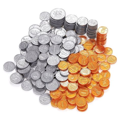 Pack Of 250 Play Coin Set Includes 10 Half Dollars 40 Quarters 50