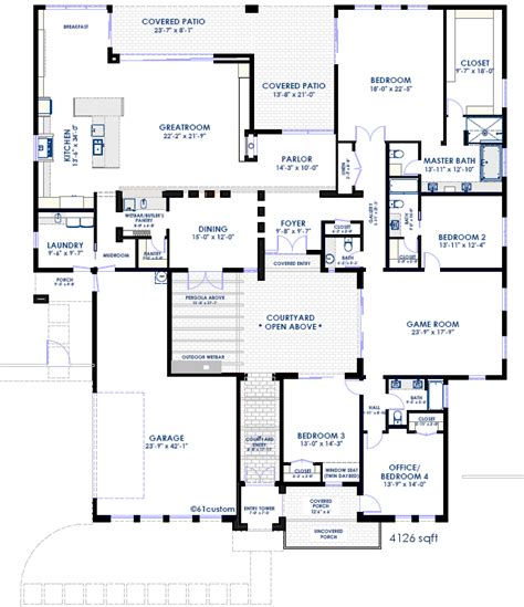 Modern Courtyard House Plan 61custom Contemporary And Modern House