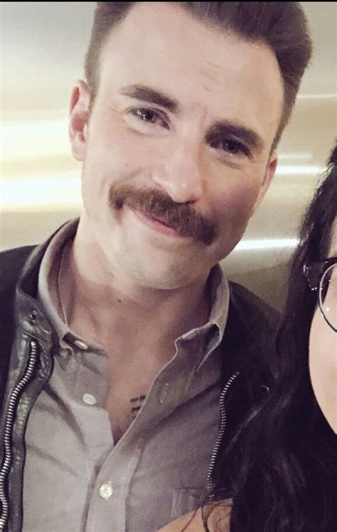 Probably The Only Picture Of Chris With A Mustache Where He Actually
