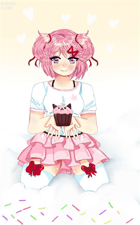Natsuki Has A Cupcake For You 💗 By Incupussy On Deviantart Rddlc