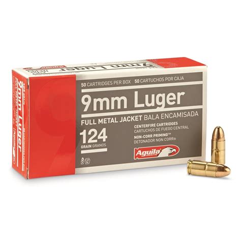 Aguila 9mm Fmj 124 Grain 50 Rounds 649051 9mm Ammo At Sportsman