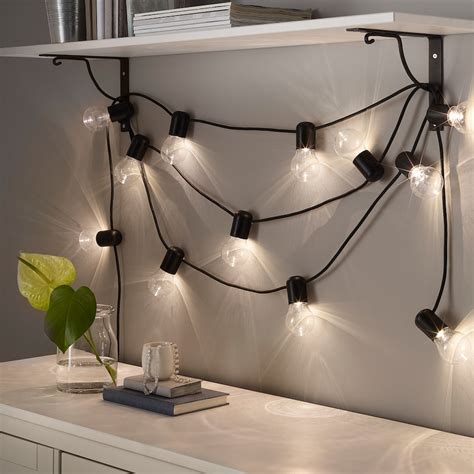 SvartrÅ Led String Light With 12 Lights Blackoutdoor Ikea Ca