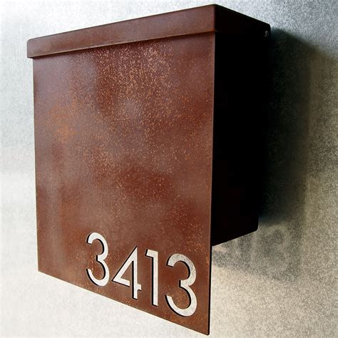 Why do you need custom mailbox numbers? Custom Modernist House Number Mailbox No. 1310 Drop Front in Rusted Steel