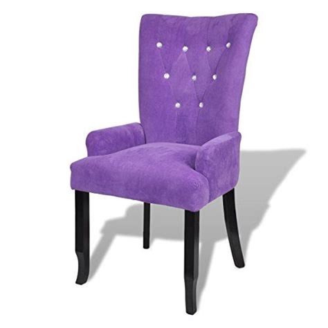 Luxury High Back Dining Chair Tufted Velvet Purple Accent