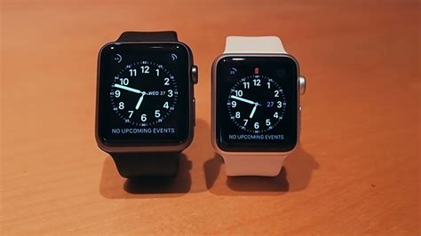Apple Watch Size Comparison 38mm White Silver And 42mm Black Space Grey