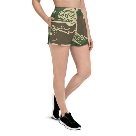 Rhodesian Brushstroke Camouflage V4 Womens Premium Athletic Shorts