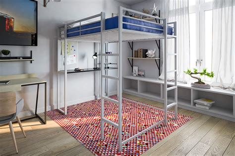 Alternatively, you may add a chest of drawers or a wardrobe and thus create additional. Student Loft Bed Frame w/ Desk For Kids Teens Adults Full ...