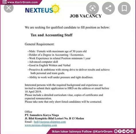 Detail Contoh Job Vacancy Dalam Bahasa Inggris Koleksi Nomer