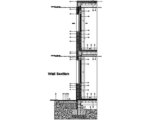 Wall Section Detail Dwg File Cadbull