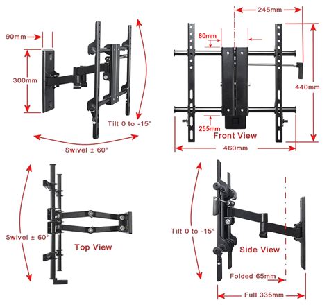 Technical Data - Logik LCLD11X Multi Position Cantilever TV Bracket