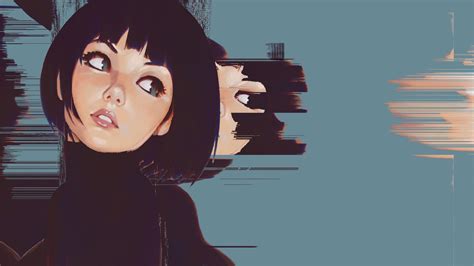 Hd Anime Girls Reddit Wallpapers Ilya Kuvshinov Glitch 2560x1440