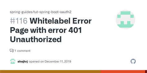 Whitelabel Error Page With Error Unauthorized Issue Spring Guides Tut Spring Boot