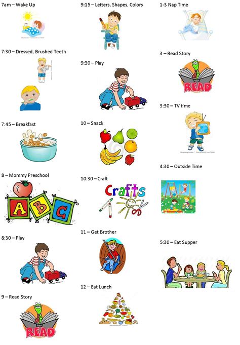 Printable Visual Daily Routine Preschool 10 Best Images About