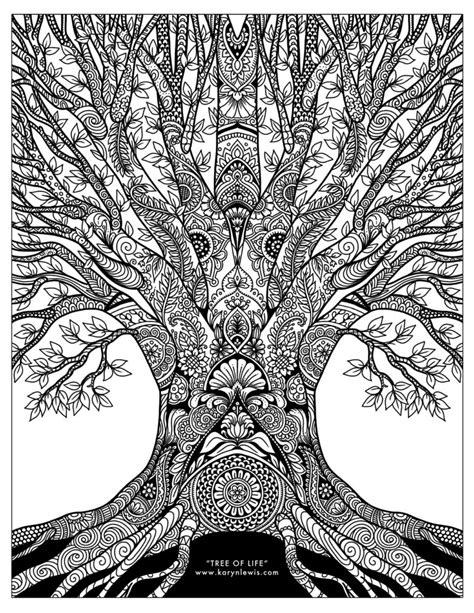 That's just the kind of friends we are. "Tree of Life" Doodle Art Free Adult Coloring Page | Karyn ...
