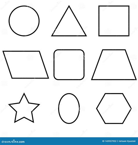 Set Of Abstract Isolated Black And White Geometric Shapes Vector