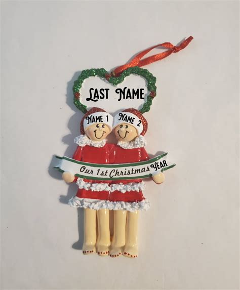 Personalized Same Sex Female Couple Christmas Ornament Our Etsy