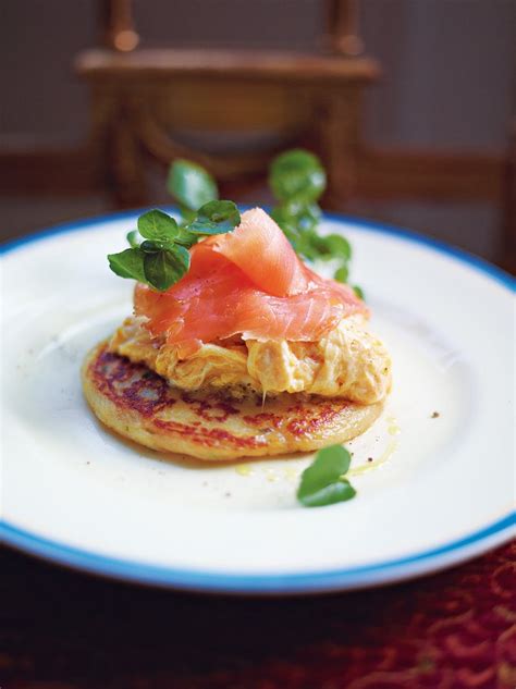 Sprinkle goat cheese evenly over top. Smoked Salmon with Potato Scones | Fish Recipes | Jamie ...