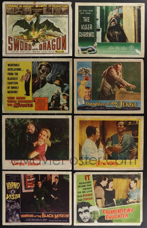 3a0382 Lot Of 9 Horrorsci Fi Lobby Cards 1950s 1960s