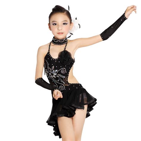 2022 New Lh3081 High Neck Above Knee Latin Dance Dress Long Sleeve Belly Dancing Performamnce