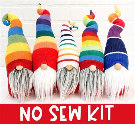 Rainbow Gnome Making Kit No Sew Mystery Diy Kit Summer Etsy