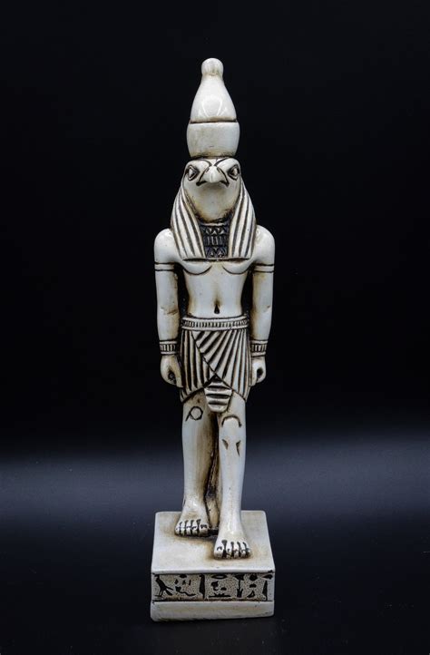 Egyptian God Horus Statue 2 Color Black White Solid Stone Etsy