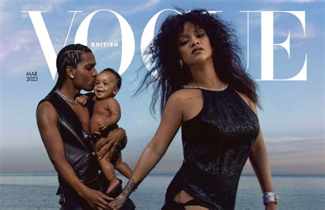 after rihanna s second pregnancy reveal rapper poses with a ap rocky son on british vogue