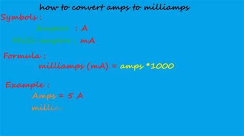 How To Convert Amps To Milliamps Electrical Formulas Youtube