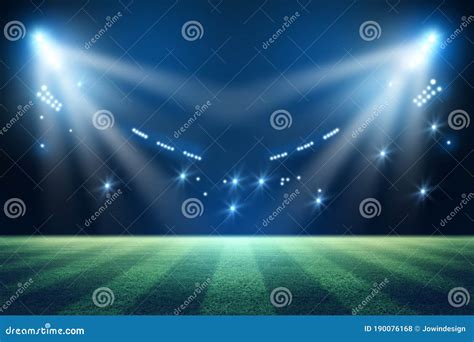 Lights At Night And Football Stadium Stock Photo Image Of Mixed