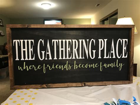 Custom Wood Sign Home Decor The Gathering Place Wood Signs Home Decor