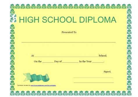 30 Free High School Diploma Templates Word Printabletemplates