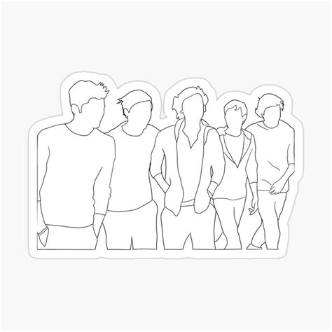 One Direction Outline Glossy Sticker By Taylorros4244 In 2020 One