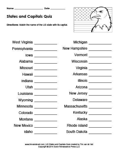 1856851 3d models found related to list of 50 states and capitals printable. Printable States and Capitals Quiz | geography | Pinterest ...