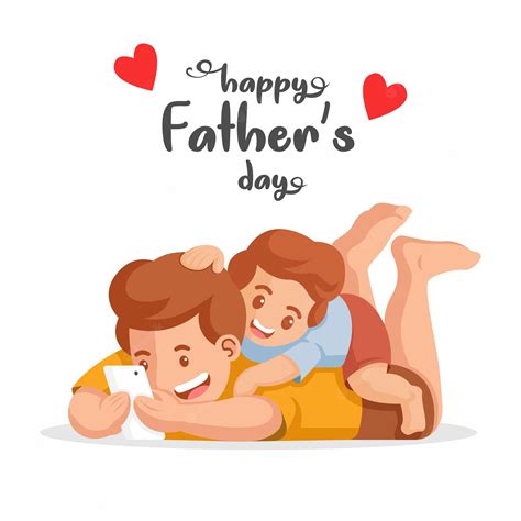 Feliz Día Del Padre Concepto De Pasatiempo Familiar Padre E Hijo
