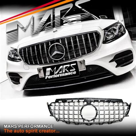 Chrome Black Amg Gt R Style Front Bumper Bar Grille Grill For Mercedes