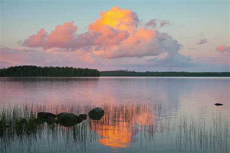 Scandinavia Finland Summer Lake Sunset Photograph By Ssiltane Fine