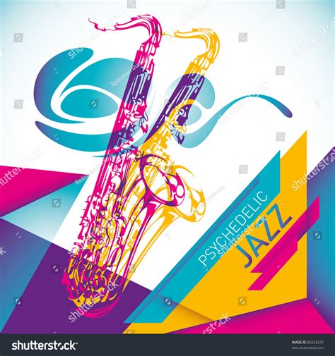Psychedelic Jazz Background Color Vector Illustration Stock Vector