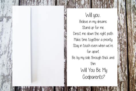 Printable Will You Be My Godparents Card Instant Digital Download Card
