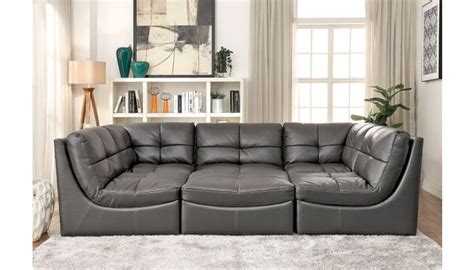 Initial price reflects the bonded leather. 6 Piece Modular Sectional Sofa Leather Lexicon 6pc Modular ...