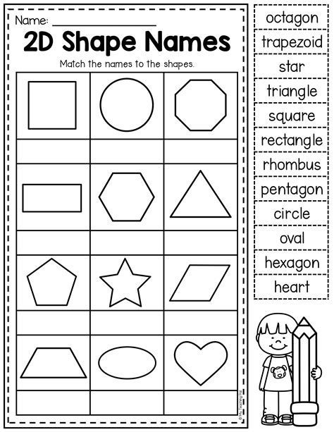 2d Shapes Worksheets For Grade 1