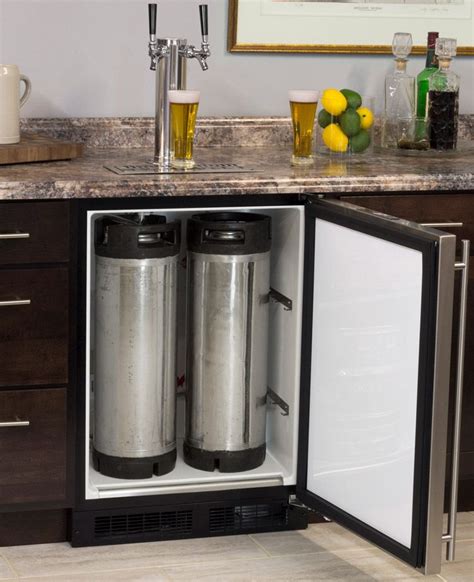 24 Wide Dual Tap Stainless Steel Kegerator With Kit In 2020 Basement